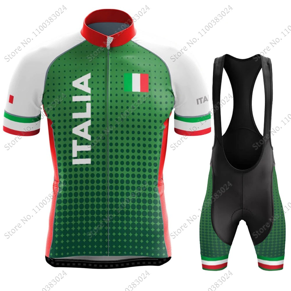 Cycling Gear Italy - Koszulka kolarska 2024 Włochy Zestaw Letni
