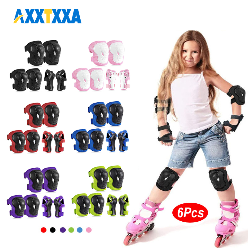 Cycling Safety Gear For Kids - 6 szt. Dziecięce nakolanniki, ochraniacze na